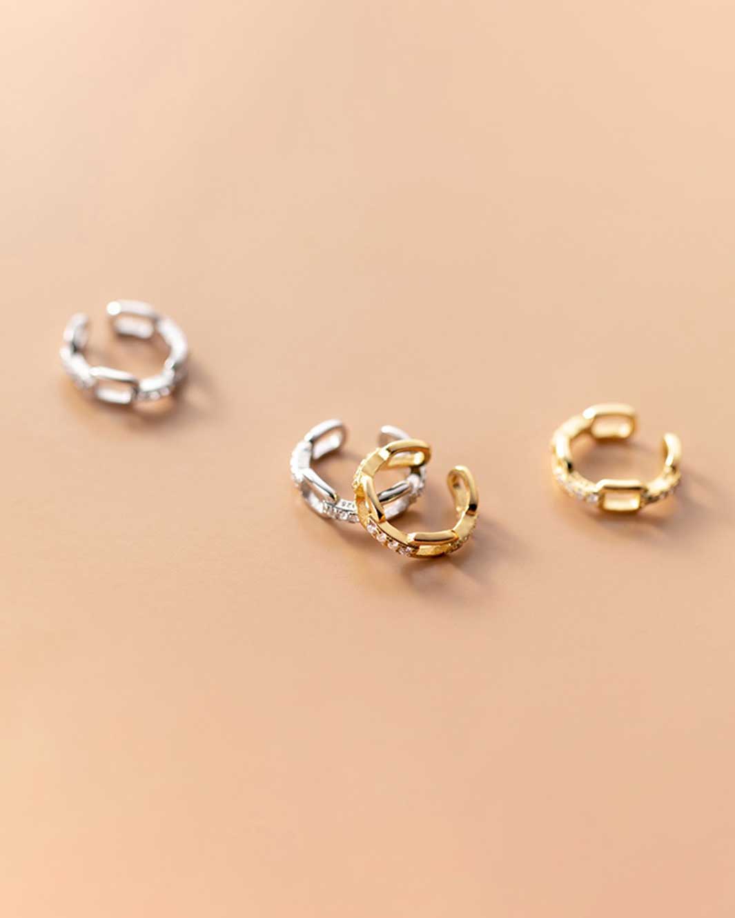 Diamante Chain Link Ear Cuffs