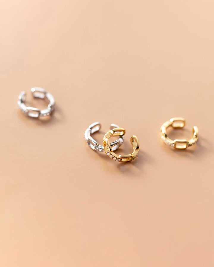 Diamante Chain Link Ear Cuffs