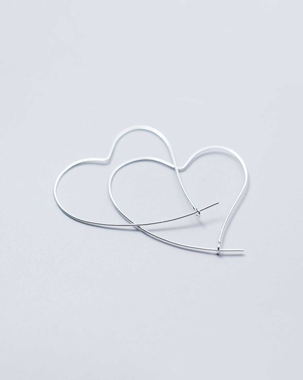 Heart-shaped Hoop Earrings