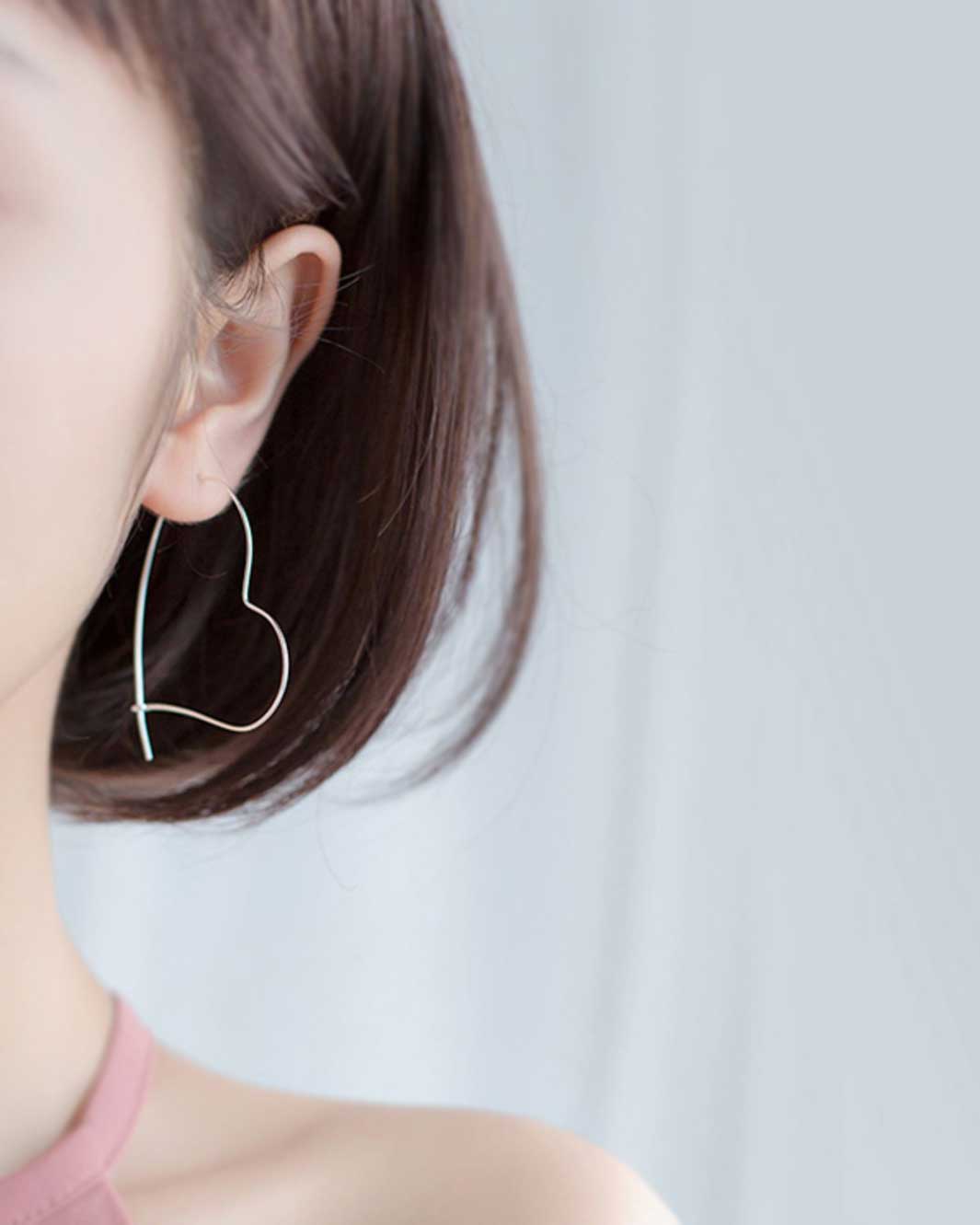 Heart-shaped Hoop Earrings