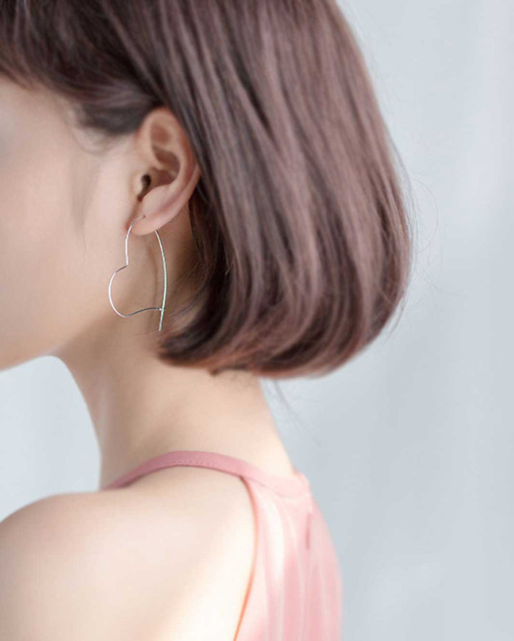 Heart-shaped Hoop Earrings