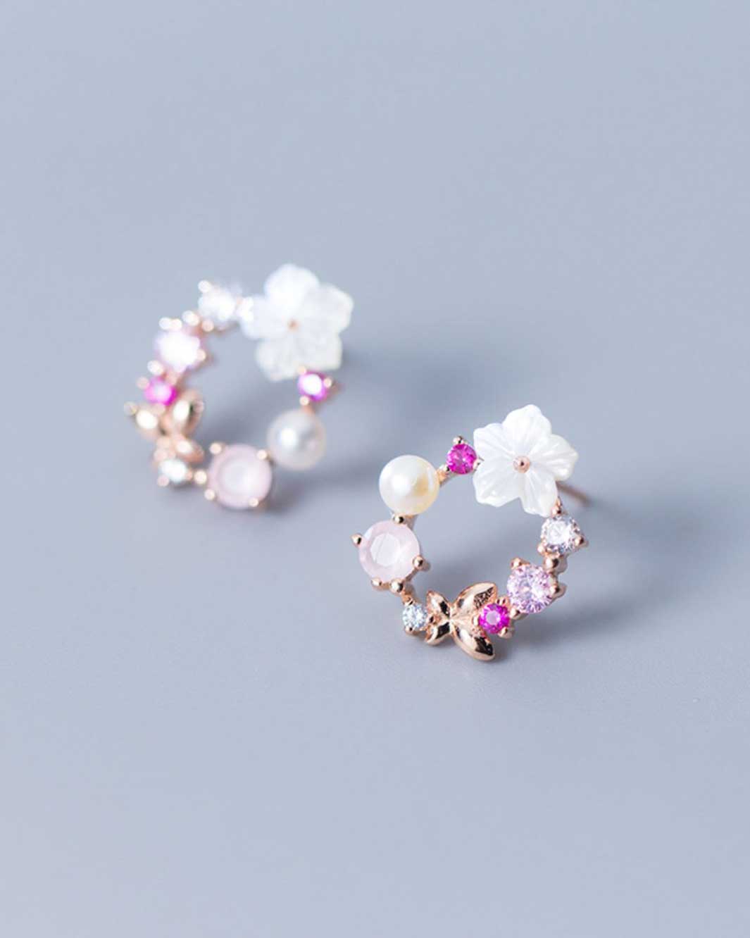 Rose Gold Primrose Stud Earrings