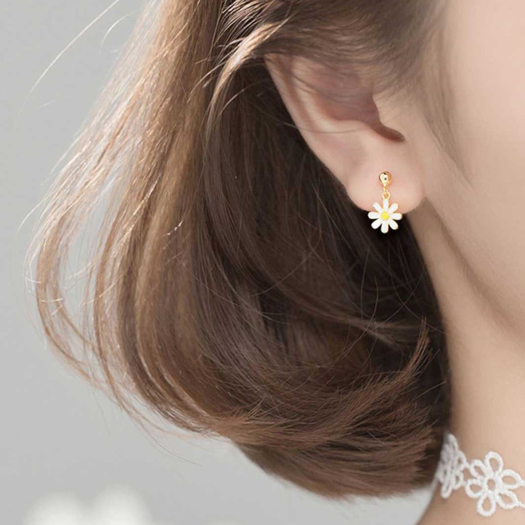 Daisy Charm Drop Earrings