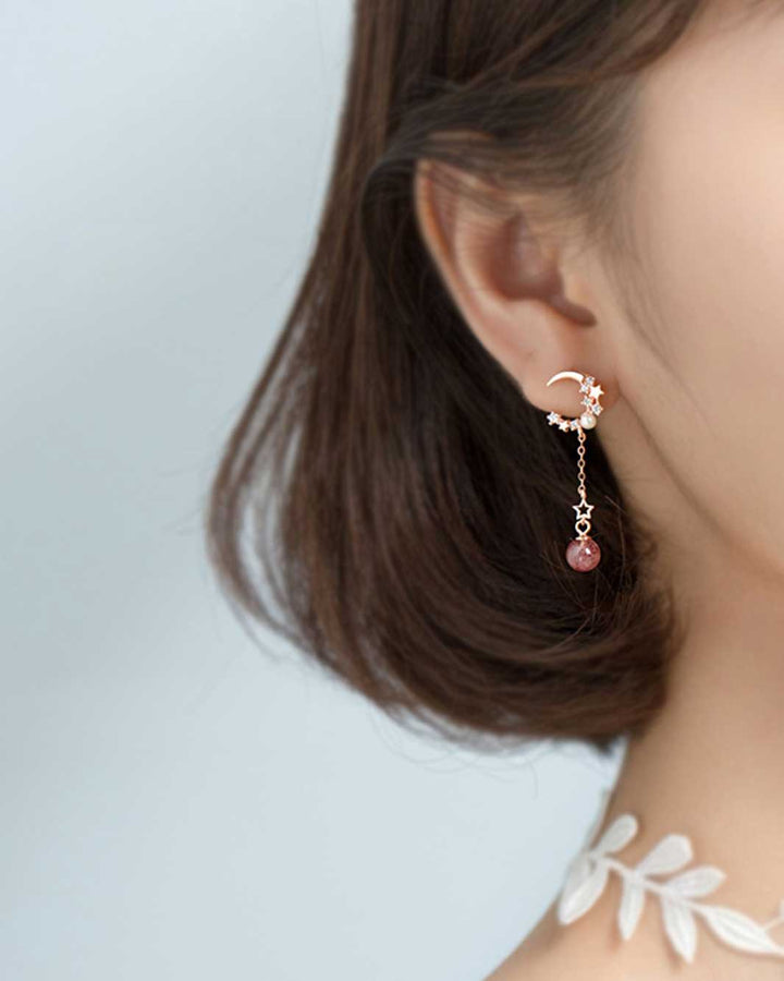 Waning Moon Mismatch Drop Earrings