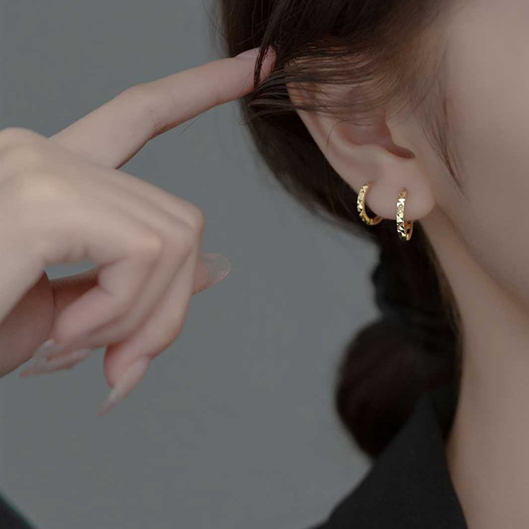 Haley Textured Huggie Hoop Earrings