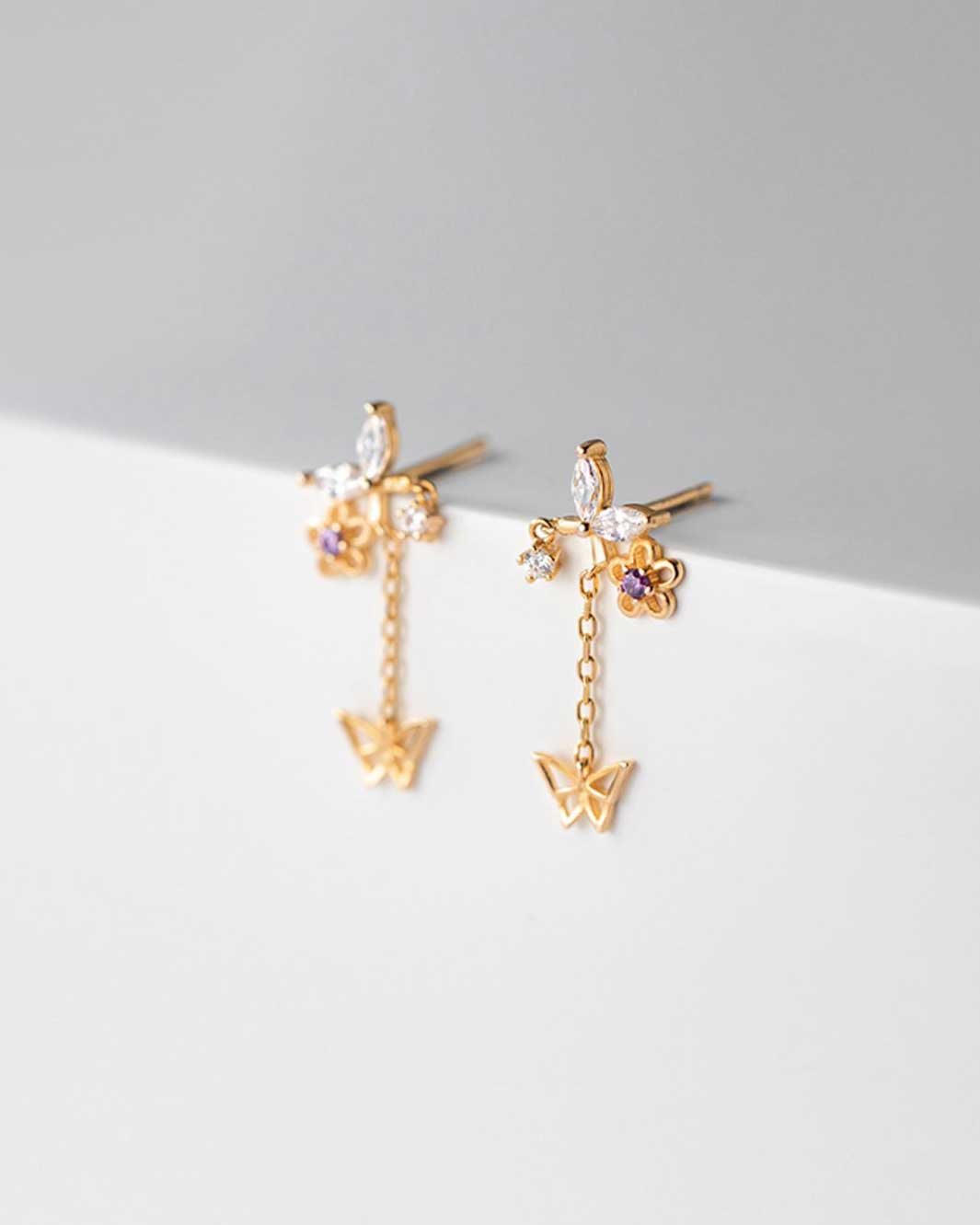 Aurora Butterflies Drop Earrings