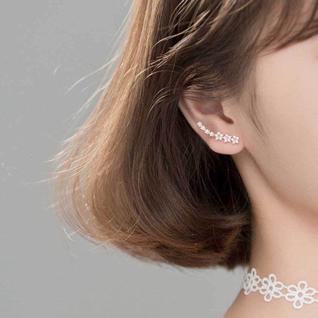 Valentina Diamond Climber Stud Earrings