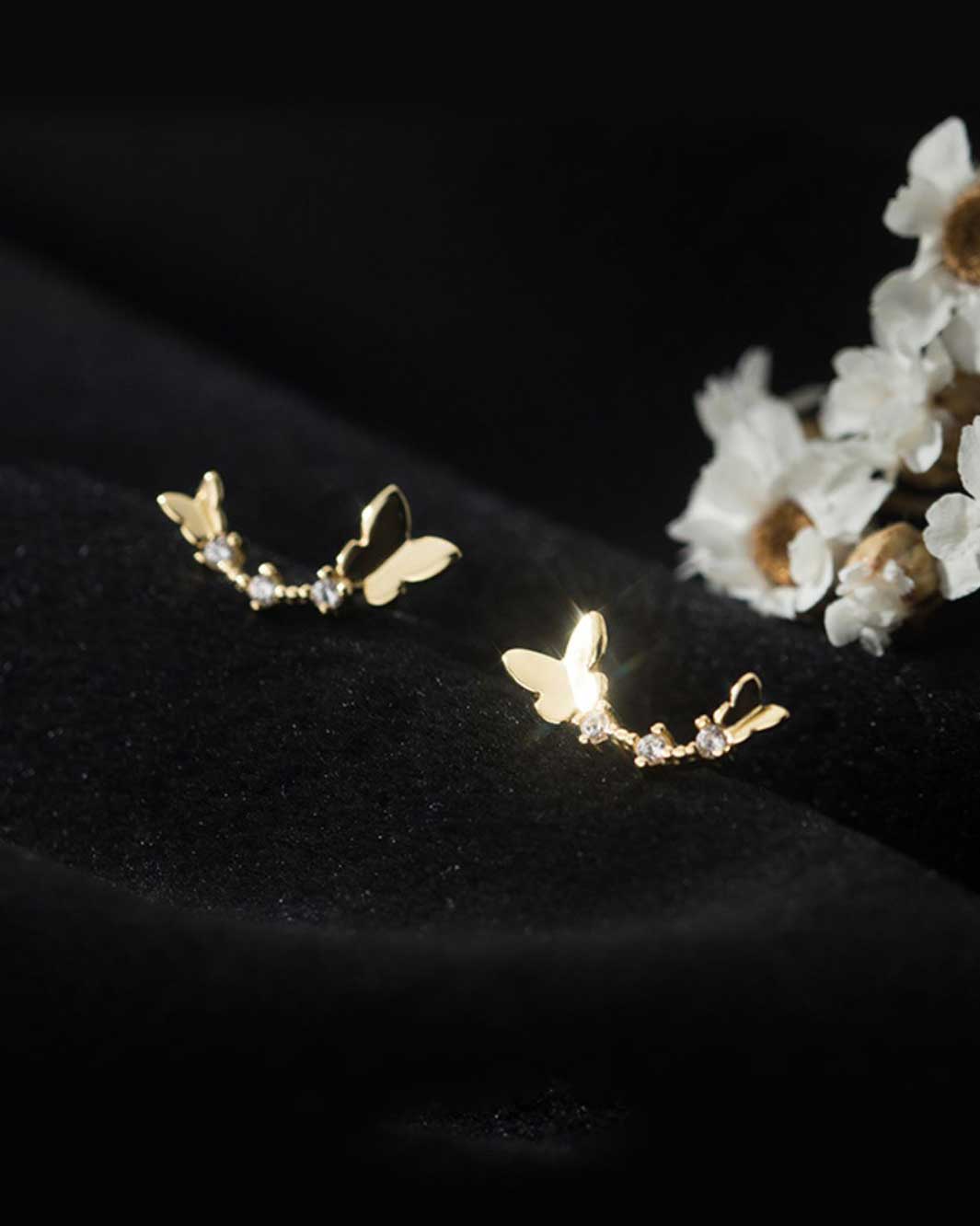 Dancing Butterflies Stud Earrings