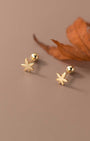 Maple Leaf Barbell Earrings