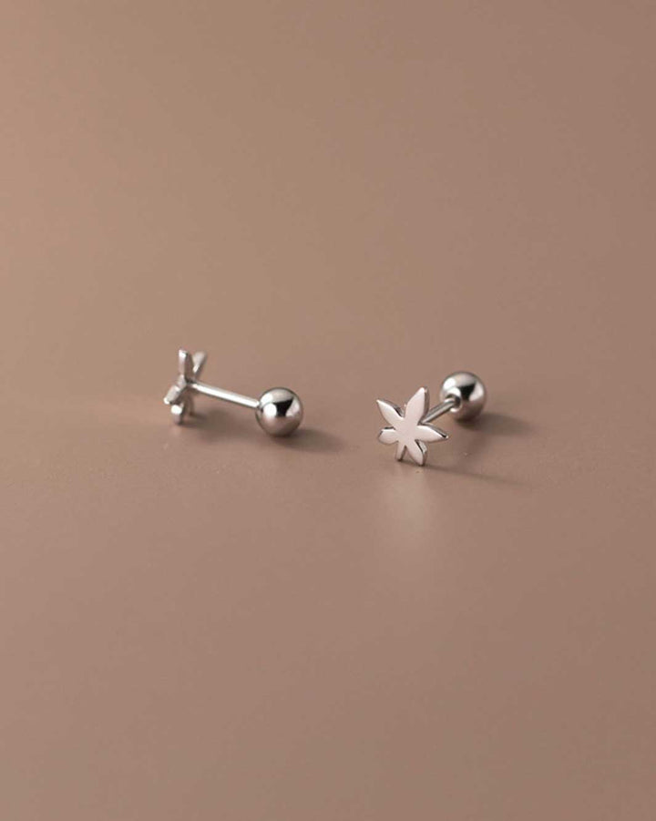 Maple Leaf Barbell Earrings