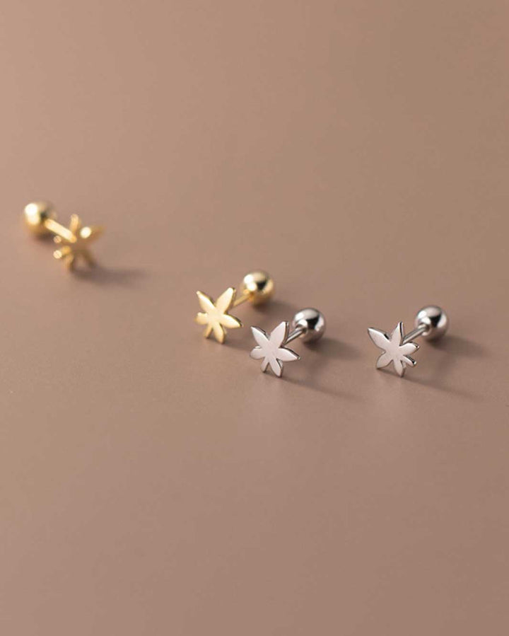 Maple Leaf Barbell Earrings