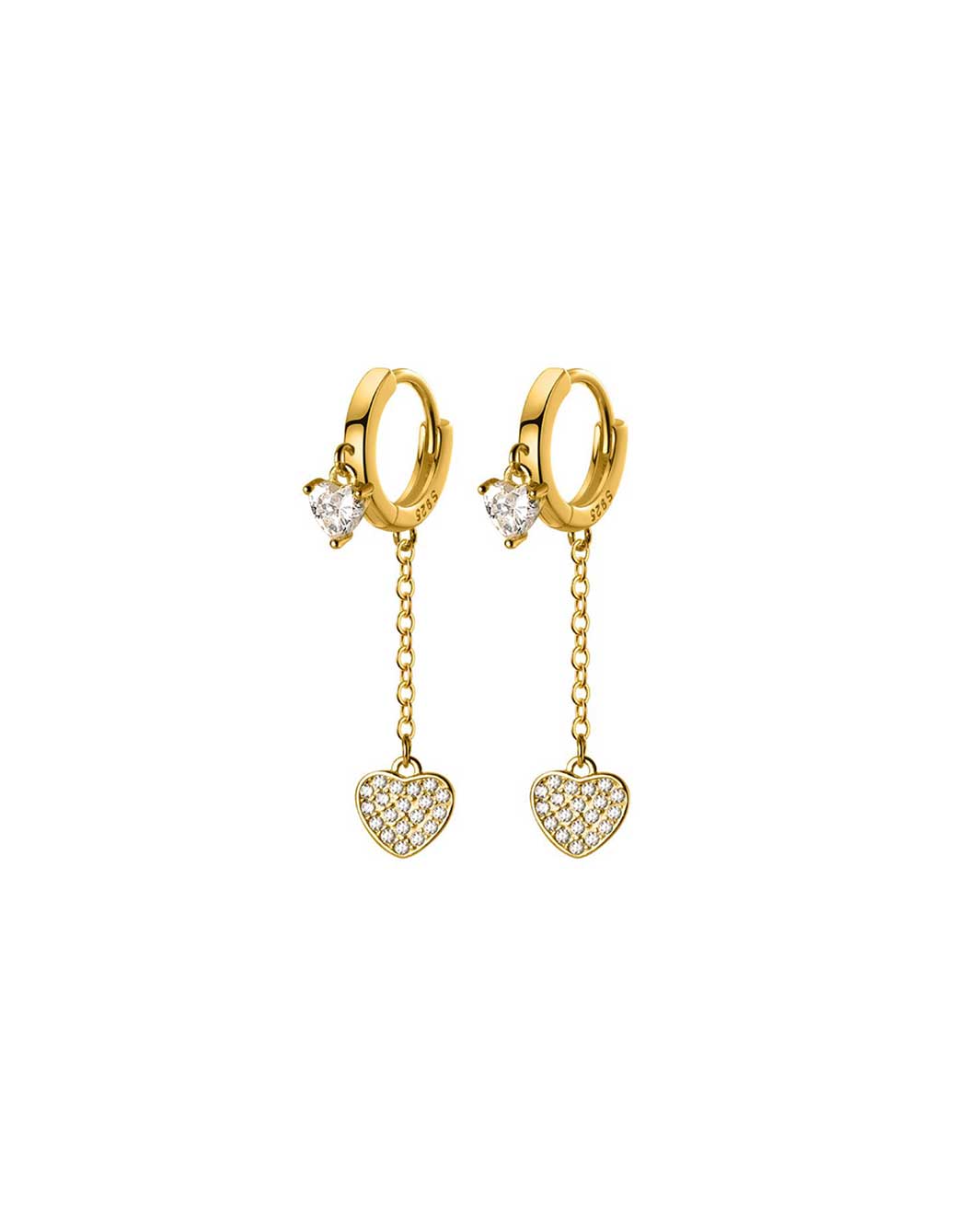 Isabella Diamante Heart Huggie Earrings