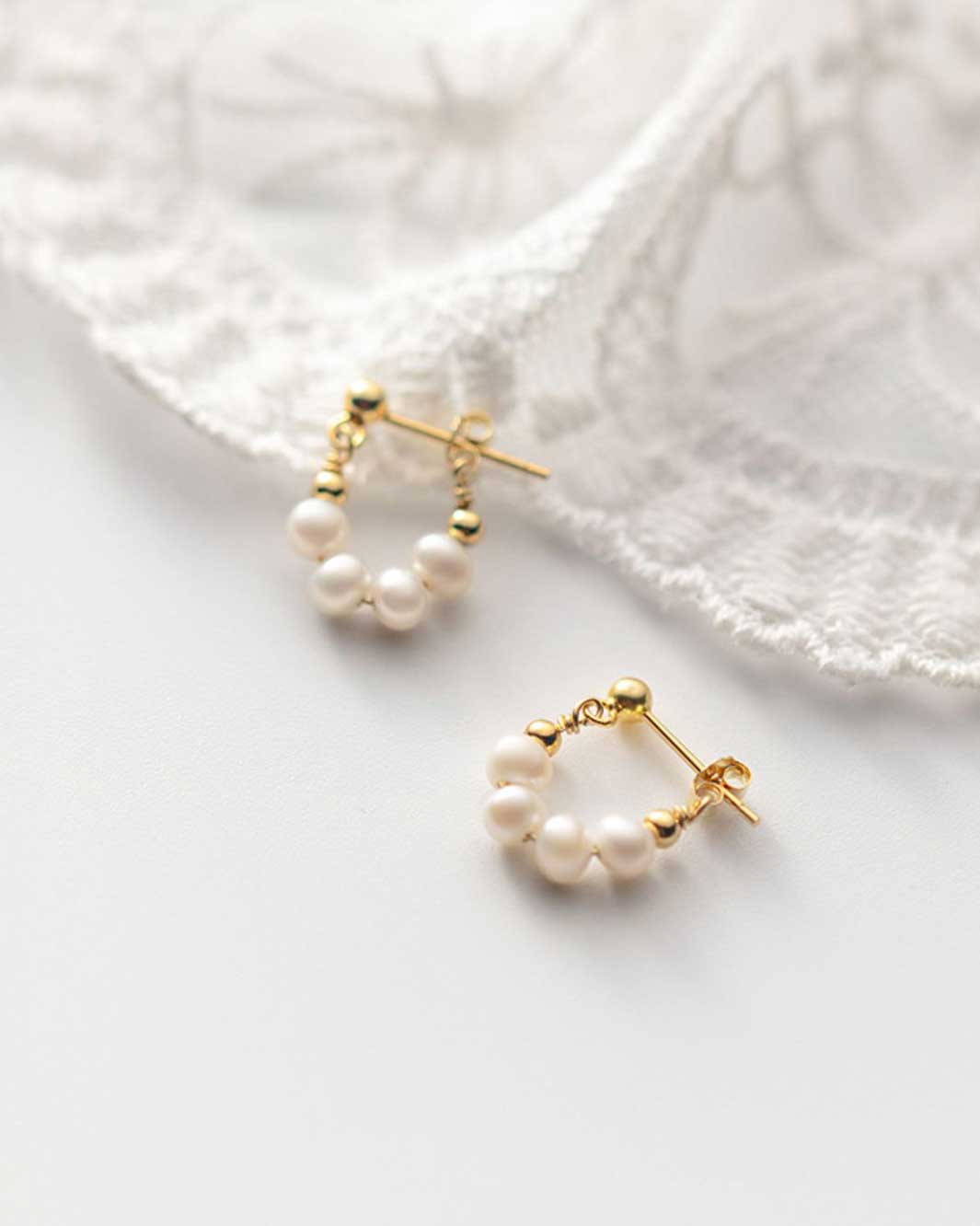 Loretta Pearl Chain Drop Earrings