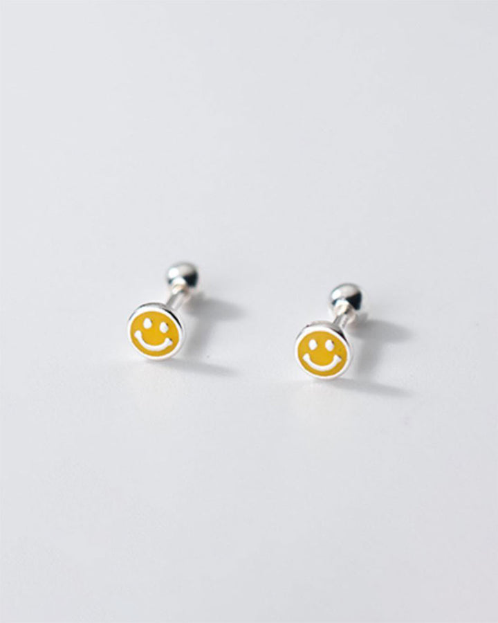 Smiley Barbell Earrings