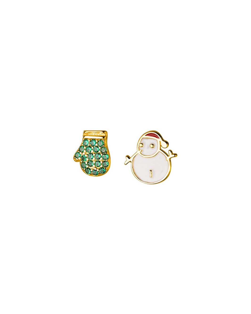 Snowman and Mitten Stud Earrings