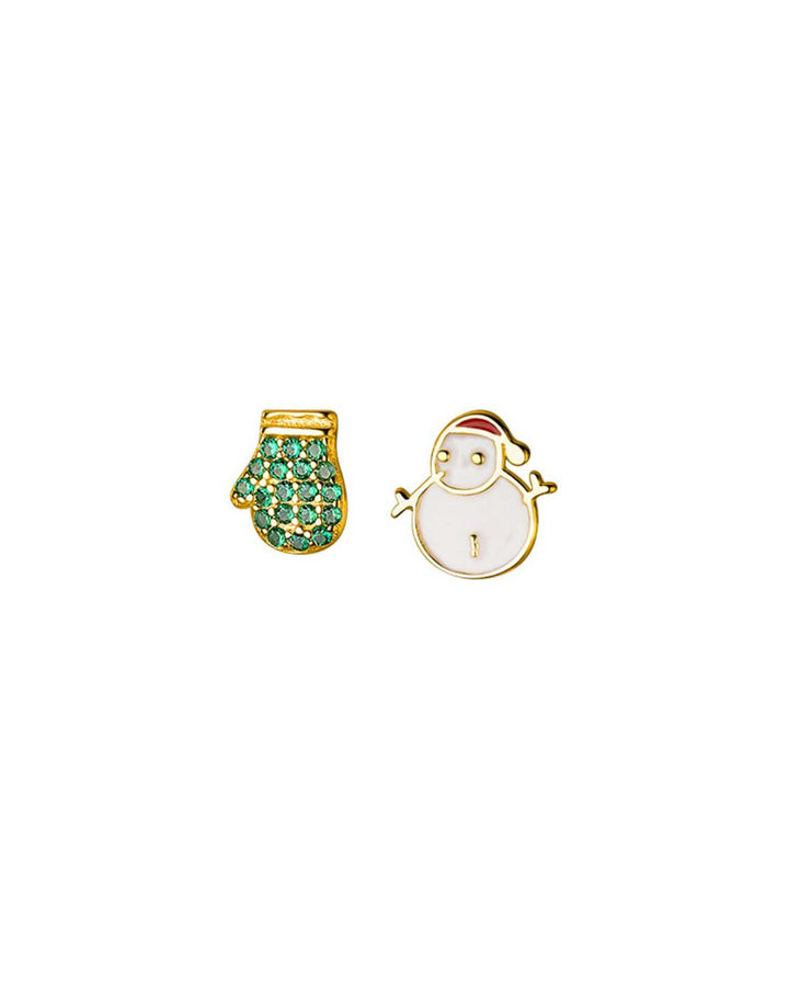 Snowman and Mitten Stud Earrings