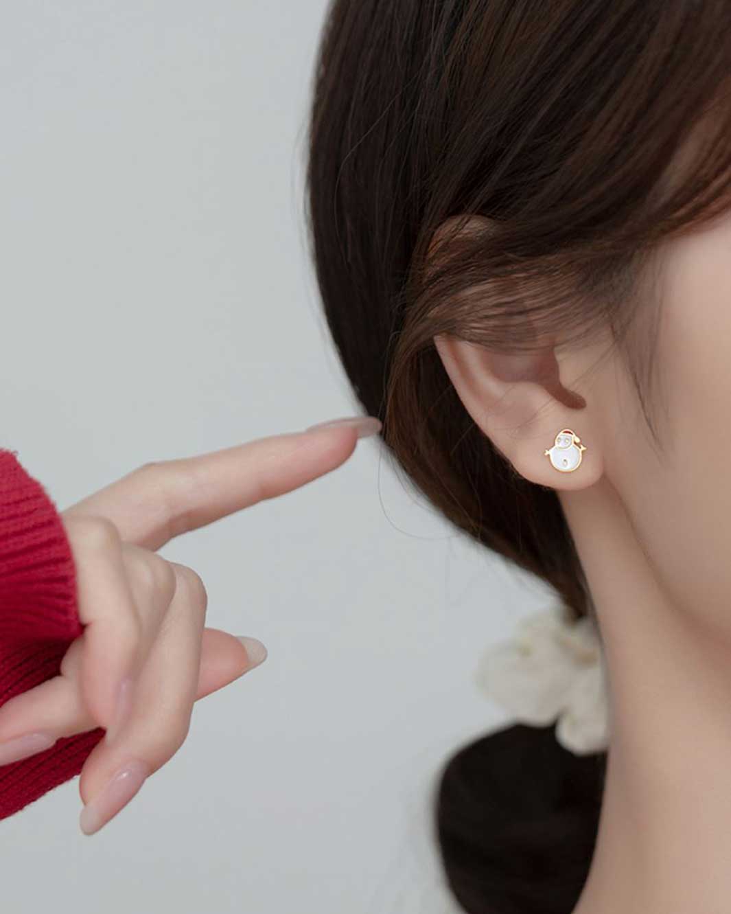 Snowman and Mitten Stud Earrings