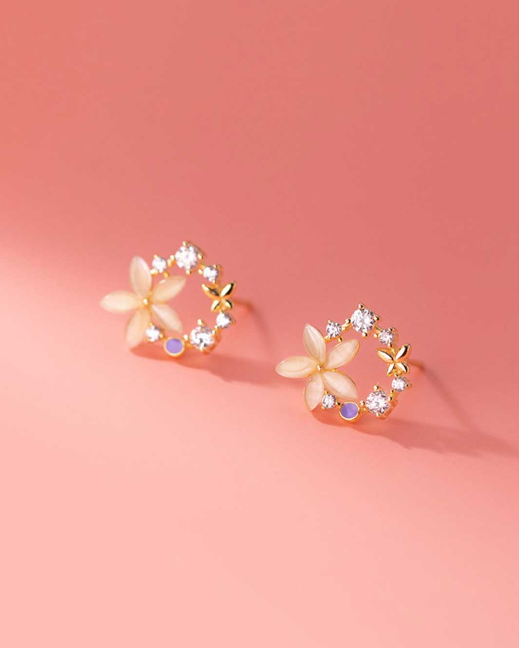 Ivory Blossom Stud Earrings