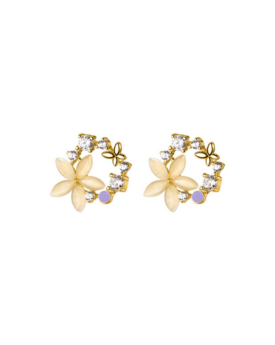 Ivory Blossom Stud Earrings
