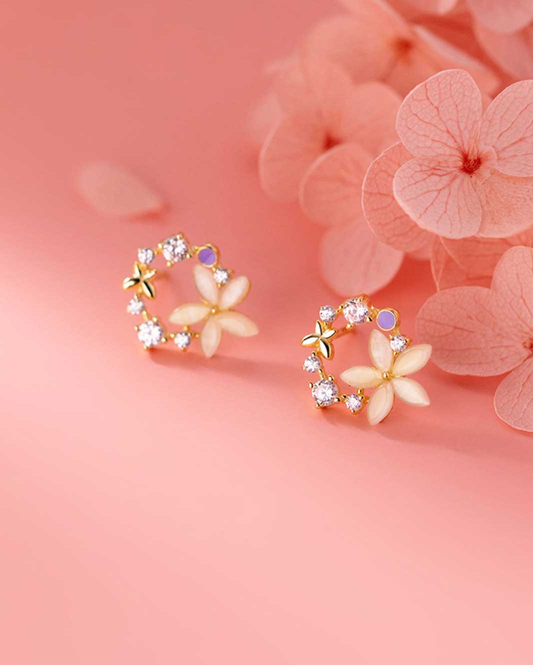 Ivory Blossom Stud Earrings