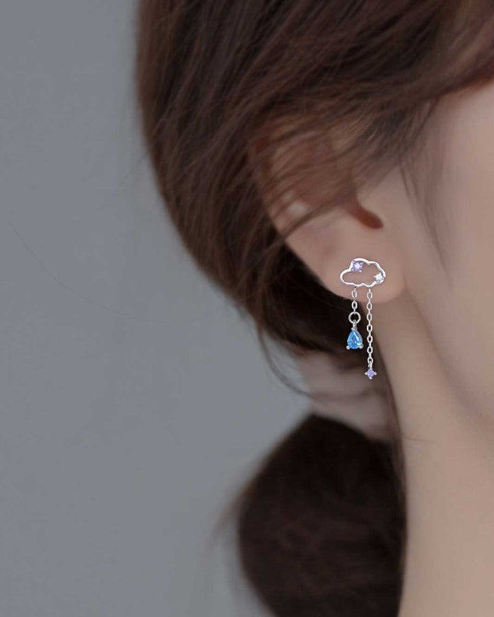 Cloud Tassel Drop Earrings