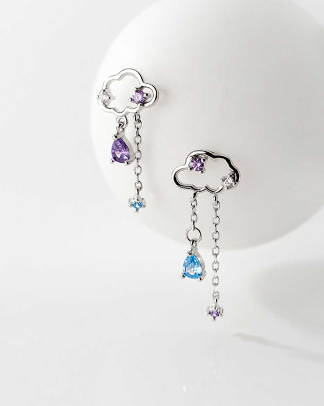 Cloud Tassel Drop Earrings