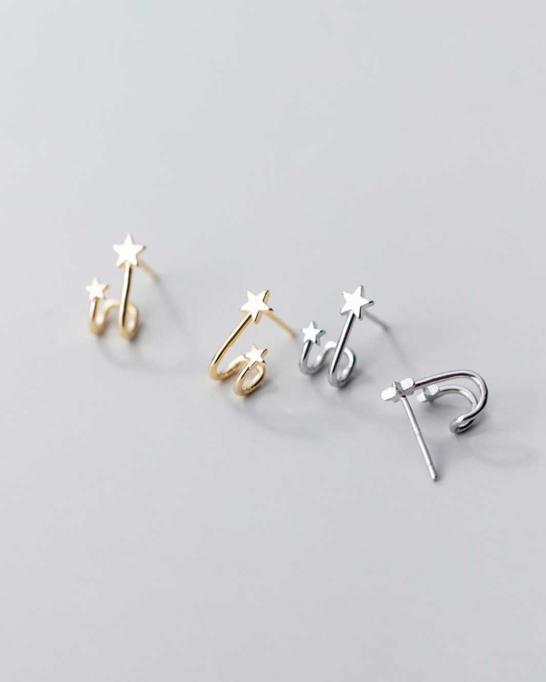 Double Star Stud Earrings