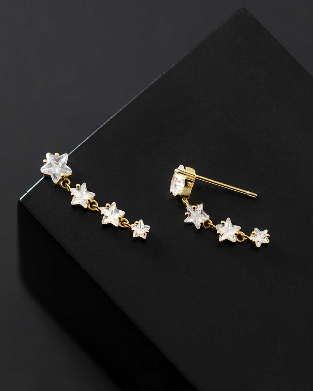 Diamond Stars Drop Earrings