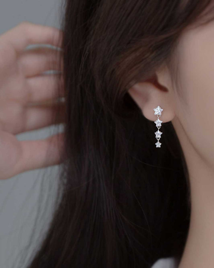 Diamond Stars Drop Earrings