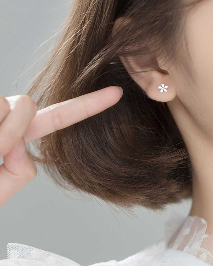 Cute Flower Barbell Earrings
