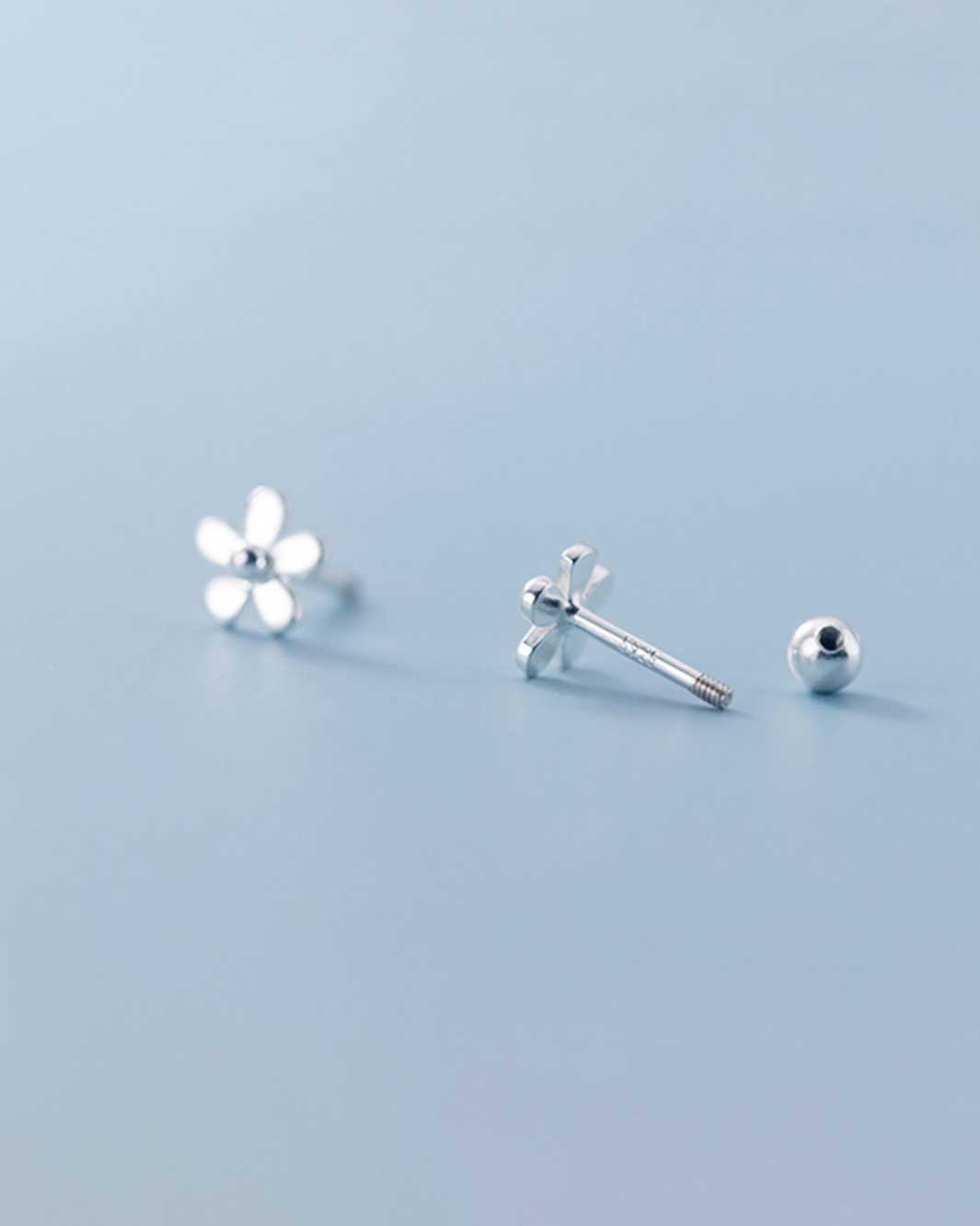 Cute Flower Barbell Earrings