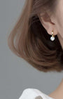 Diamond Pendant Huggie Earrings