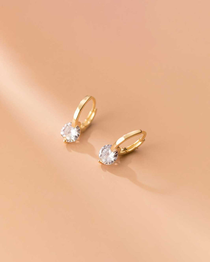 Diamond Pendant Huggie Earrings