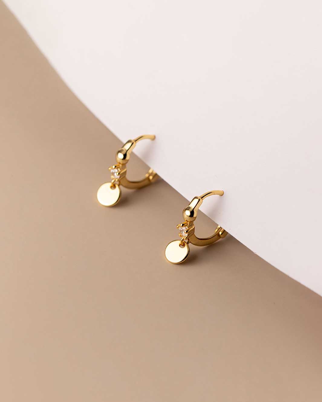 Round Charm Huggie Earrings