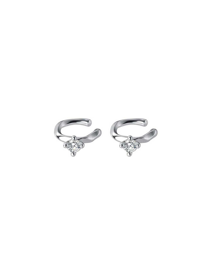 Diamond Charm Ear Cuffs and Huggie Earrings