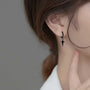 Black Star Charm Huggie Earrings