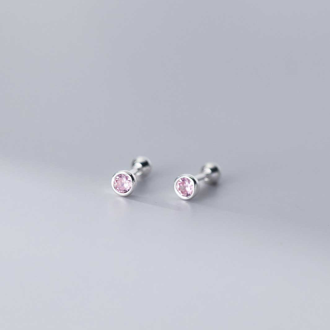 Gemstone Barbell Earrings