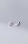 Gemstone Barbell Earrings