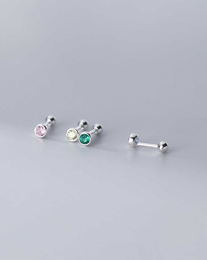 Gemstone Barbell Earrings