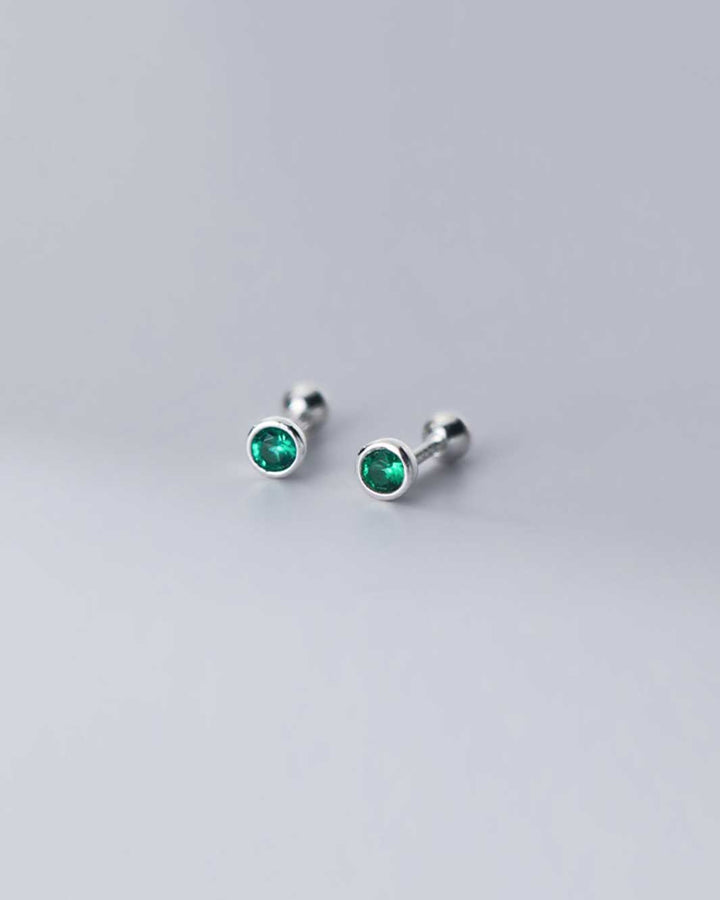 Gemstone Barbell Earrings