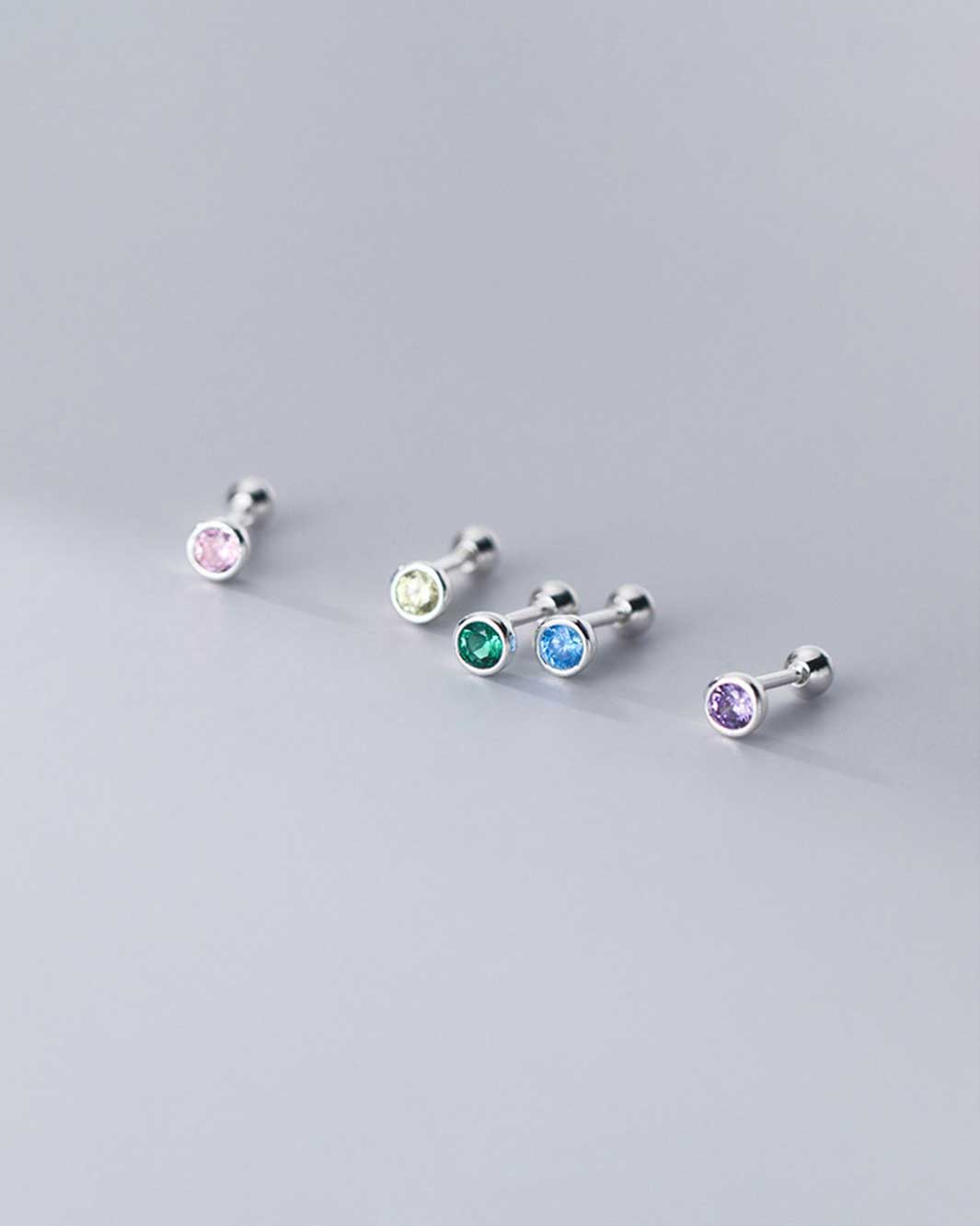 Gemstone Barbell Earrings