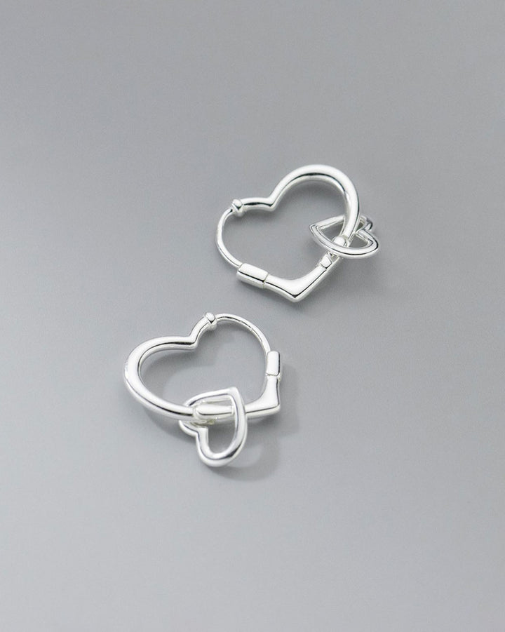 Lovella Interlocking Heart Hoop Earrings