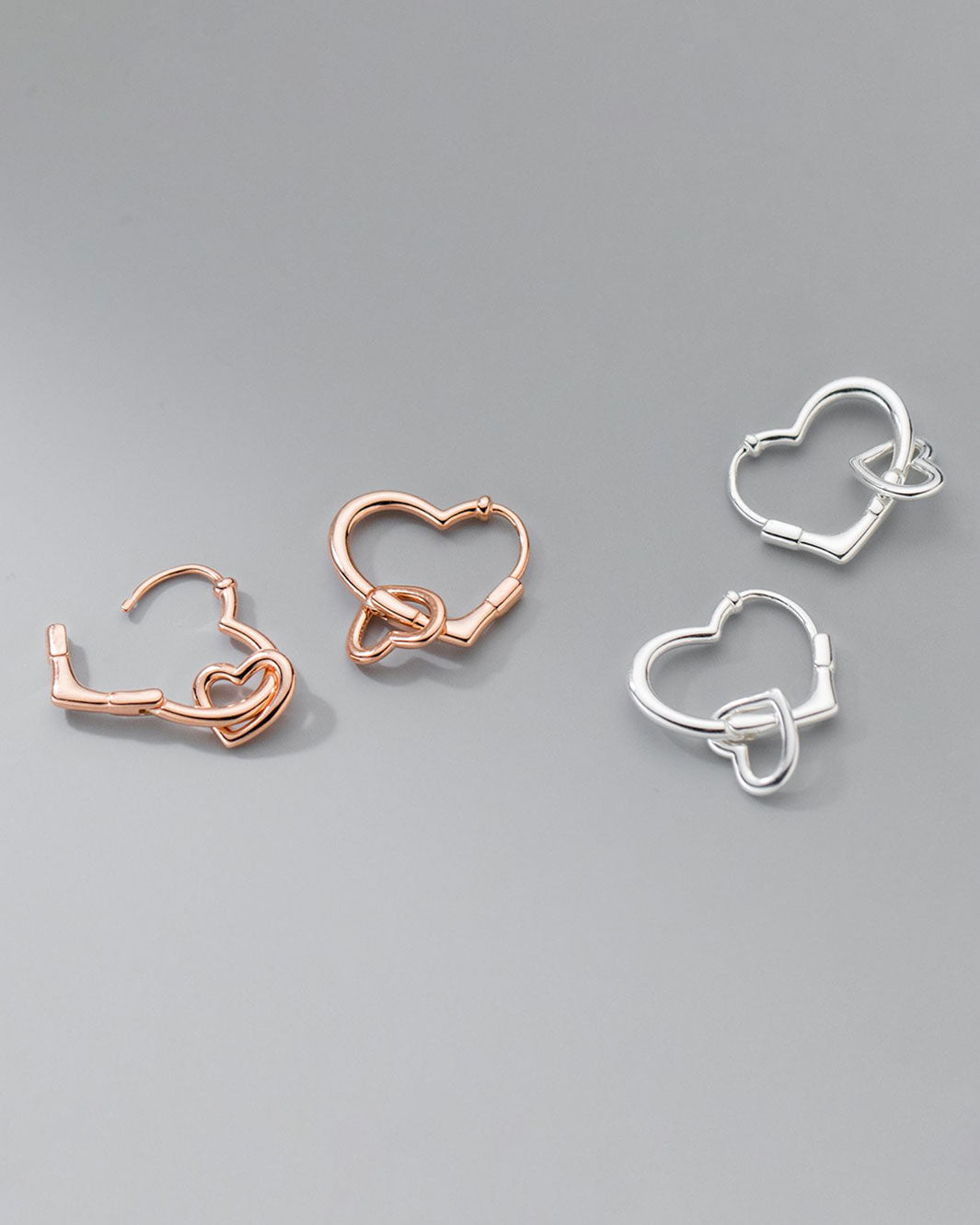 Lovella Interlocking Heart Hoop Earrings