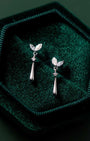 Diamond Leafy Drop Earrings