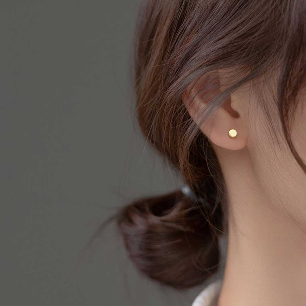 Basic Round Barbell Earrings
