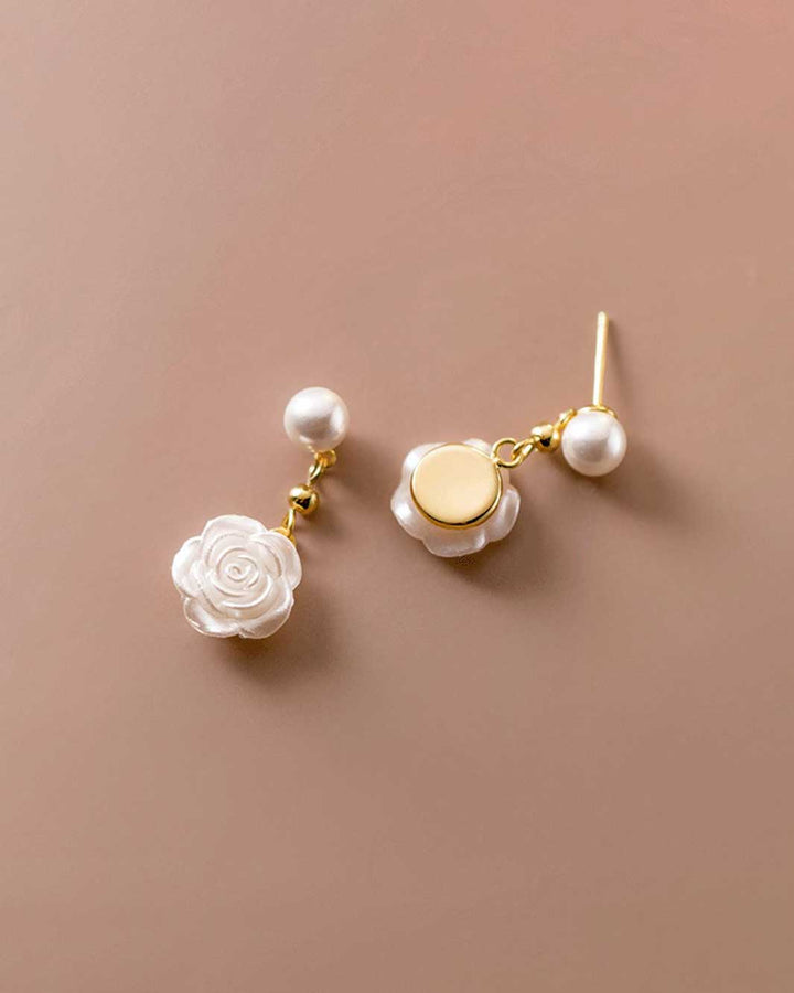 Camellia Pearl Drop Earrings