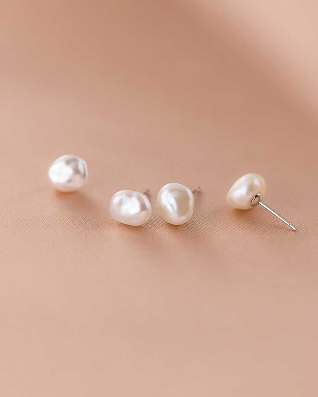 Baroque Pearl Stud Earrings