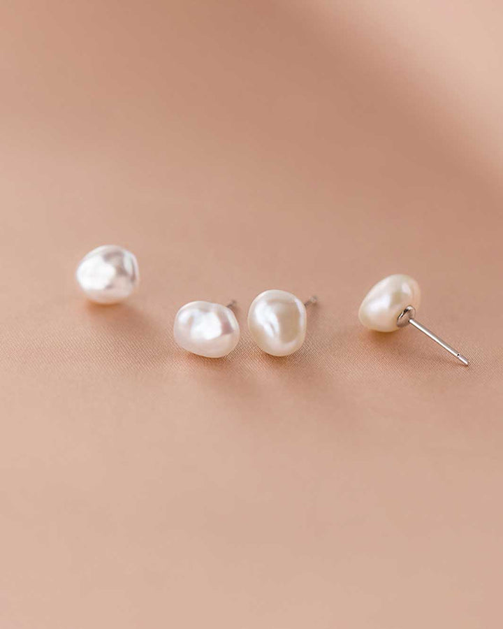 Baroque Pearl Stud Earrings