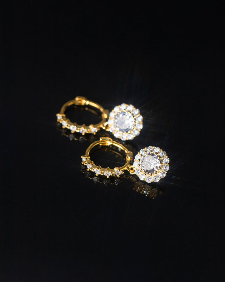 Ophelia Diamond Charm Hoop Earrings