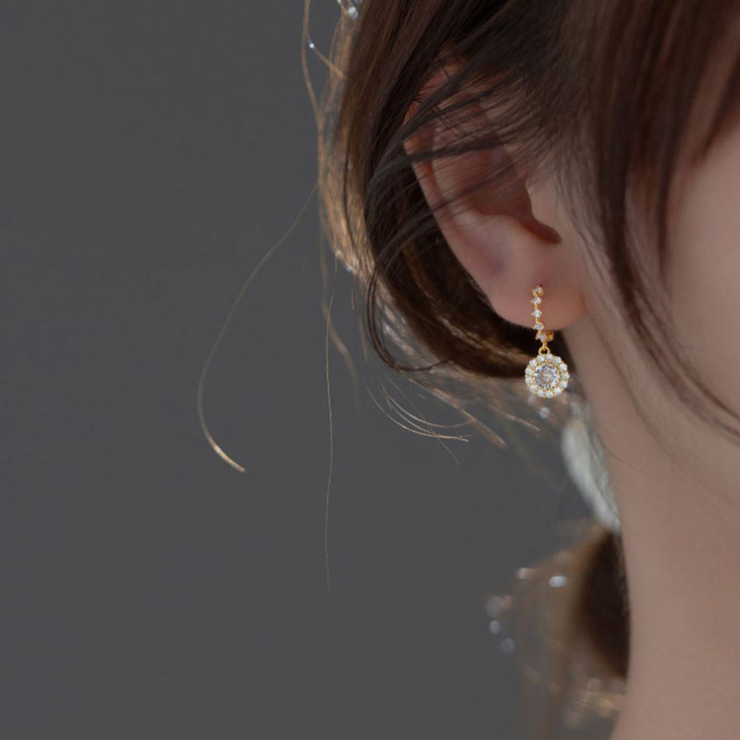 Ophelia Diamond Charm Hoop Earrings